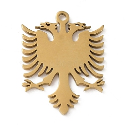 5Pcs 201 Stainless Steel Pendants, Laser Cut, Albanian Double Head Eagle Charm, Golden, 18x13.5x1mm, Hole: 1.2mm(STAS-B064-15G)