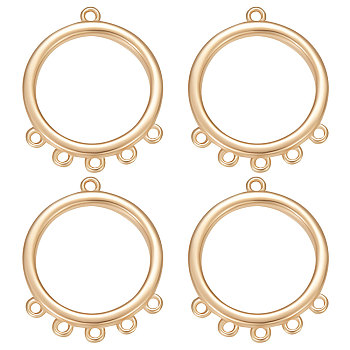 16Pcs Brass Chandelier Components Links, Ring, Real 18K Gold Plated, Real 18K Gold Plated, 16x13x1.5mm, Hole: 0.9mm