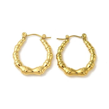 304 Stainless Steel Hoop Earrings for Women, Oval, Golden, 25x3.5mm
