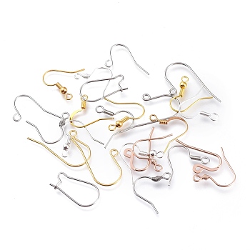 Mixed Materials Earring Hooks, Ear Wire, with Horizontal Loop, Mixed Color, 5~16x20~28mm, Hole: 1.5~2mm, Pin: 0.7~1mm