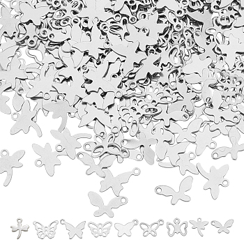 Unicraftale 540Pcs 9 Style 201 Stainless Steel Charms, Laser Cut, Stainless Steel Color, 60pcs/style