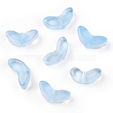 Sky Blue Leaf Glass Beads