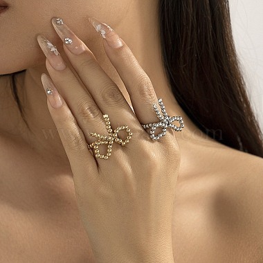 Gold Bowknot Plastic Finger Rings