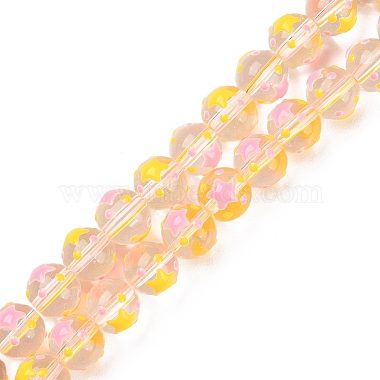 Yellow Round Lampwork Beads