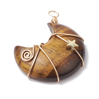 Natural Mixed Stone Copper Wire Wrapped Pendants(PALLOY-JF02685)-4