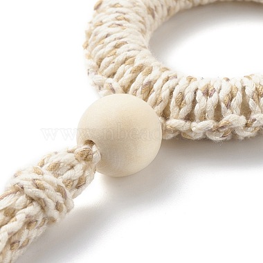 Anneau macramé coton cordon pendentif décorations(HJEW-JM00752)-3