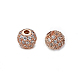 Round Brass Micro Pave Cubic Zirconia Beads(ZIRC-N016-01RG-6MM)-1