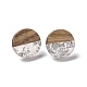 Resin & Walnut Wood Flat Round Stud Earrings with 304 Stainless Steel Pin for Women(EJEW-N017-010B-01)-1