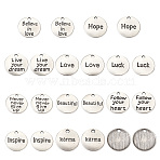 Tibetan Style Alloy Pendants, Flat Round with Word, Antique Silver, 20x2mm, Hole: 2mm, 60pcs/set(TIBEP-KS0001-02AS)