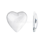 Transparent Glass Heart Cabochons, Clear, 20x20x5~6mm(GGLA-R021-20mm)