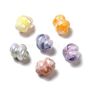 UV Plating Rainbow Iridescent Acrylic Beads, Spiral Shape, Mixed Color, 14x11.5~12mm, Hole: 1.6mm(PACR-M001-11)