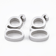 304 Stainless Steel Pendants, Stainless Steel Color, Letter, Letter.G, 13x10x3mm, Hole: 1.8mm(STAS-T041-10-G)