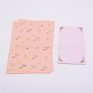 Paper Envelopes & Letter Papers Set, Rectangle with Flower Pattern, Coral, 15~21x9~14.5x0.01~0.05cm, 9pcs/set(DIY-WH0204-62H)