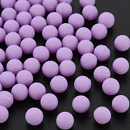 Opaque Acrylic Beads, Frosted, No Hole, Round, Medium Orchid, 6mm, about 3900pcs/500g(PAB702Y-B01-04)