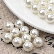 Eco-Friendly Plastic Imitation Pearl Beads Strands, High Luster, Grade A, Round, Beige, 5mm, Hole: 1.2mm, about 180pcs/strand, 35.4 inch(X-MACR-S285-5mm-05)