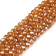 Electroplate Glass Beads Strands, AB Color Plated, Faceted, Rondelle, Peru, 4x3mm, Hole: 0.4mm, about 113~115pcs/strand, 16.14~16.34 inch(41~41.5cm)(EGLA-A044-T4mm-B04)