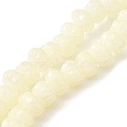 Opaque Normal Glass Beads, Pumpkin, Light Goldenrod Yellow, 9x11x12mm, Hole: 1.2mm, about 74pcs/strand, 23.23 inch(59cm)(GLAA-G106-02A-NA01)