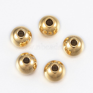 Ion Plating(IP) 304 Stainless Steel Beads, Round, Golden, 5x4.5mm, Hole: 1.5mm(X-STAS-H394-03G)