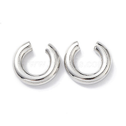 Rack Plating Brass Ring Cuff Earrings for Women, Lead Free & Cadmium Free, Platinum, 20x5.5mm(EJEW-H135-01P-02)