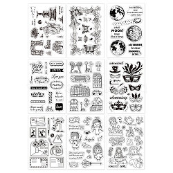 Globleland 9 Sheets 9 Style PVC Plastic Stamps, for DIY Scrapbooking, Photo Album Decorative, Cards Making, Stamp Sheets, Mixed Patterns, 16x11x0.3cm, 1 sheet/style(DIY-GL0002-84H)