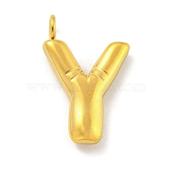 Ion Plating(IP) 304 Stainless Steel Pendants, Letter Charm, Golden, Letter Y, 16x10.5x3mm, Hole: 2mm(STAS-C102-15G-Y)