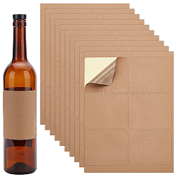 Rectangle Printable Blank Kraft Paper Self Adhesive Stickers, Writable Gift Tag Label Stickers for Laser & Inkjet Printer, Tan, 296~298x211x0.1mm, Sticker: 100x85mm, 6pcs/sheet(AJEW-WH0523-26B)