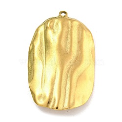 304 Stainless Steel Pendants, Rectangle Charm, Golden, 38x24x5mm, Hole: 1.8mm(STAS-M073-52G)