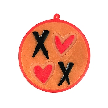 Valentine's Day Silicone Pendant Molds, Resin Casting Molds, for Keychain Clasps Craft Making, Heart Pattern, 89x83x5mm, Hole: 2.5mm, Inner Diameter: 80x87mm