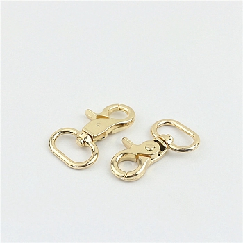 Alloy Swivel Clasps, Lobster Claw Clasp, Light Gold, 4.6cm, Hole: 20mm