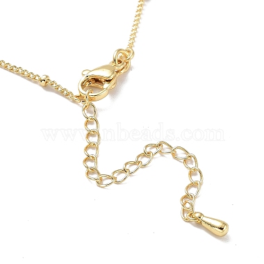 ожерелья с подвеской из латуни с буквенной буквой(NJEW-A015-21G-T)-3