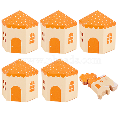 Dark Orange House Paper Candy Boxes