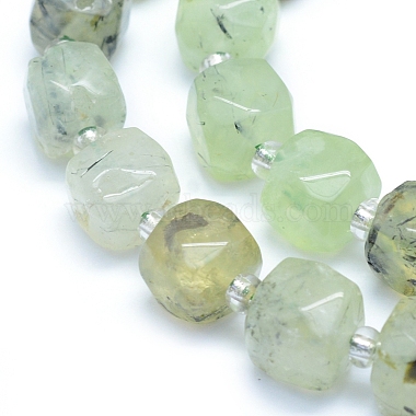 perles naturelles préhnite brins(G-L552D-08B)-2
