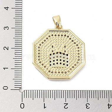 Placage de crémaillère en laiton micro pavé pendentifs en zircone cubique claire(KK-H474-22G)-4