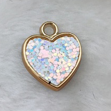 White Heart Plastic Pendants