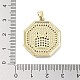 Placage de crémaillère en laiton micro pavé pendentifs en zircone cubique claire(KK-H474-22G)-4