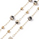 Chaînes de perles carrées en jaspe dalmatien naturel(AJEW-SZ0002-43C)-1