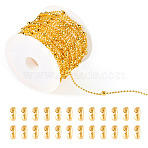 DIY Necklaces Making Kits, including 304 Stainless Steel Ball Chain Connectors, Brass Ball Chains, Golden, 1~3mm(DIY-TA0009-21G)