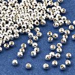925 Sterling Silver Spacer Beads, Round, Silver, 2x2mm, Hole: 0.7~1mm, about 60pcs/g(STER-WH0006-01)