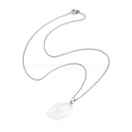 Natural Quartz Nugget Pendant Necklace with 304 Stainless Steel Chains, 17.52 inch(44.5cm)(NJEW-JN04385-01)