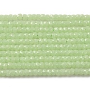 Synthetic Luminous Stone Beads Strands, Faceted, Round, Glow in the Dark, Pale Green, 3x2mm, Hole: 0.6mm, about 156pcs/strand, 14.17 inch(36cm)(G-C086-01A-08)