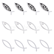 12Pcs 3 Styles Acrylic Jesus Fish Waterproof Car Stickers, Self-Adhesive Decals, for Vehicle Decoration, Silver, 16x49.5x6mm, 4pcs/style(DIY-FH0006-25A)