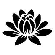 Mirror Wall Stickers, Self Adhesive Acrylic Mirror Sheets, for Home Living Room Bedroom Decor, Lotus, Black, 35x25cm(DIY-CN0001-25C)