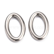 304 Stainless Steel Linking Ring, Oval, Stainless Steel Color, 21.5x14x3mm(STAS-H140-10P)