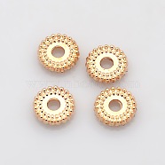 Disc Plating Zinc Alloy Spacer Beads, Rose Gold, 7x2mm, Hole: 1.5mm(X-PALLOY-N0101-07RG)
