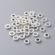 Tibetan Silver Color Plated Beads, Lead Free and Cadmium Free and Nickel Free, Donut, Silver Color Plated, 6x2mm, Hole: 2.5mm.(K0NXR022)