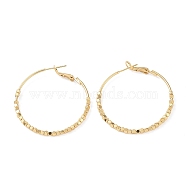 Brass Round Ring Hoop Earrings, with 925 Sterling Silver Pin for Women, Golden, 41.5x40x2.5mm(EJEW-A025-01D)