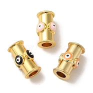 Brass Enemal Tube Beads, Real 18K Gold Plated, Tube, 15x8.5x8.5mm, Hole: 4.5mm(KK-R162-059G)