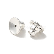 Brass Studs Earrings Findings, Round, Silver, 10x7mm, Hole: 1mm(FIND-Z039-10B-S)