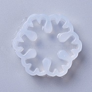 Christmas Food Grade Silicone Molds, Resin Casting Molds, For UV Resin, Epoxy Resin Jewelry Making, Snowflake, White, 40x44x12mm, Inner Diameter: 35x40mm(DIY-L026-089B)