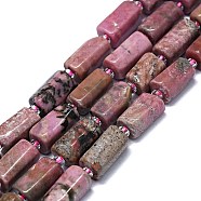 Natural Rhodonite Beads Strands, Nuggets, 11~14x6~8mm, Hole: 0.9mm, about 28~32pcs/strand, 15.75''(40cm)(G-O170-147)